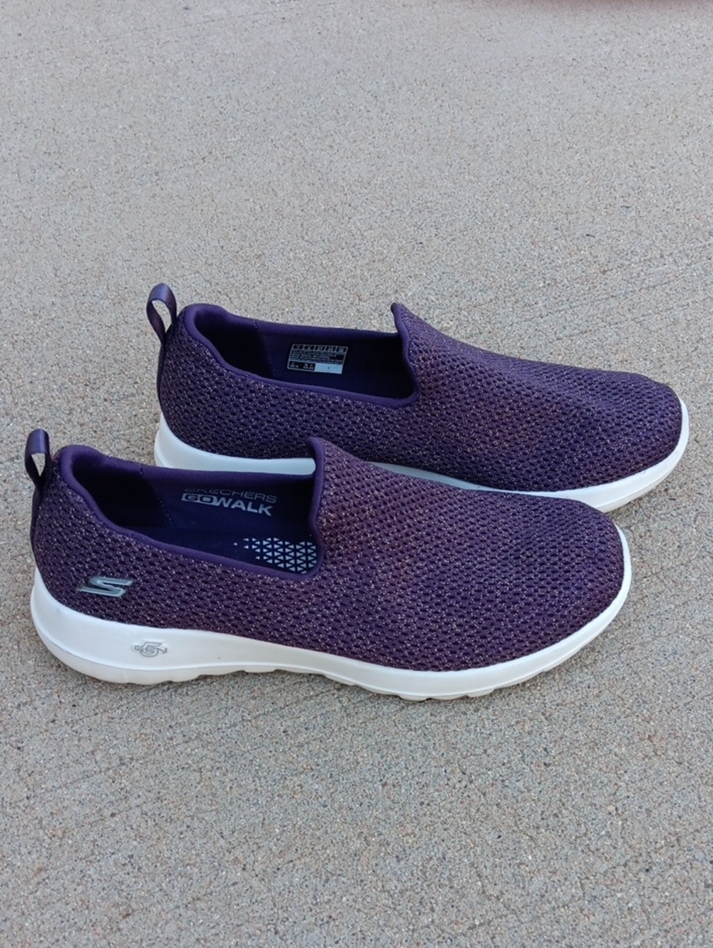 Skechers Goga Mat Sneakers Purple Slip On Shoes Womens Size 7